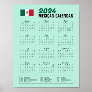 2024 Mexikansk kalender Hämta PDF $3,95 Poster