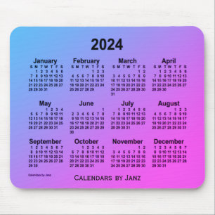 2024 Miami Grått Calendar av Janz Mouse Pad Musmatta