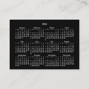 2024 Mini POCKET-kalender SÖNDAG BLACK Visitkort