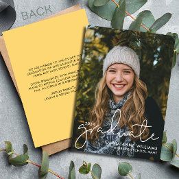 2024 Minimalistisk överlagring Högskoleexamen Foto Meddelande