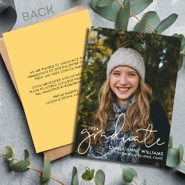 2024 Minimalistisk överlagring Högskoleexamen Foto Meddelande