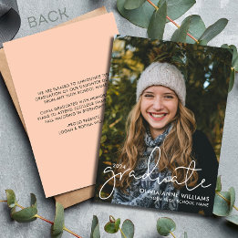 2024 Minimalistisk överlagring Högskoleexamen Foto Meddelande