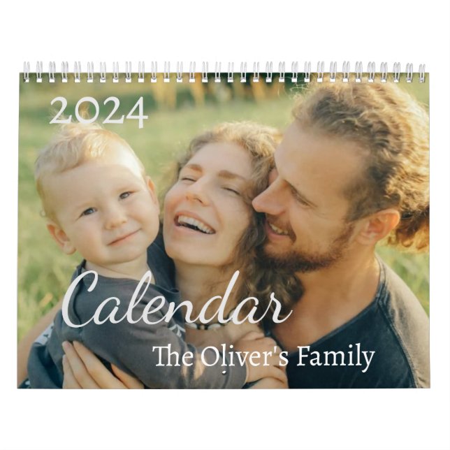 2024 Modern Anpassningsbar Photo Skapar din egen f Kalender (Omslag)