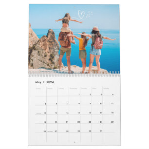 2024 Modern Anpassningsbar Photo Skapar din egen f Kalender