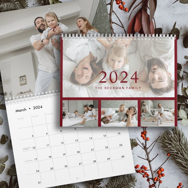 2024 Modern foto Skapar din egen familj Kalender (2024 Modern Photo Create Your Own Family Calendar)