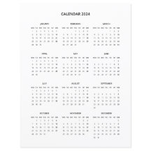 2024 Modern minimalistisk utskrivbar kalender i sv