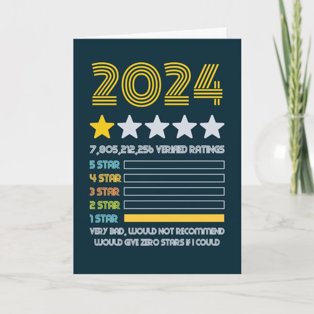 2024 Mycket dåligt, 1 stjärnor, nollställning om j Helgkort (Framsida)