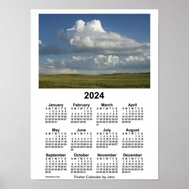 2024 Nebraska Sandhills Kalender av Janz Poster (Framsidan)