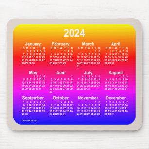 2024 Neon Rainbow Calendar av Janz Two Tone Musmatta