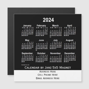 2024 Neon White Business Calendar från Janz