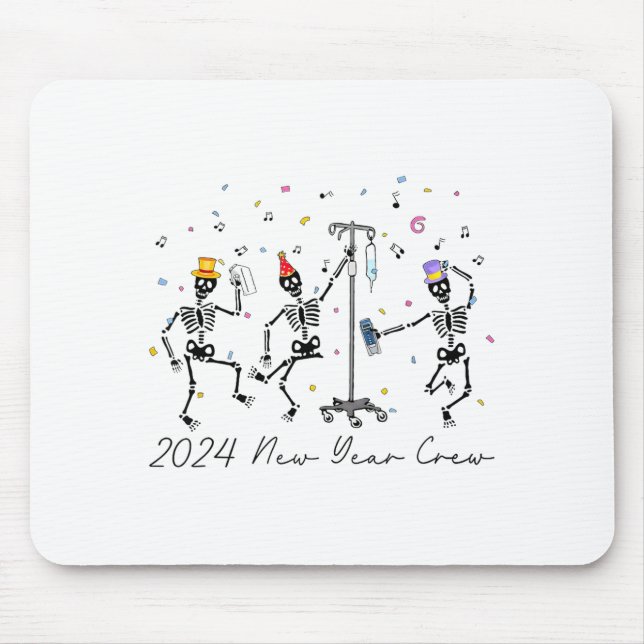 2024 New Year Crew Skeleton Dancing Funny Nurse Ic Musmatta (Framsidan)