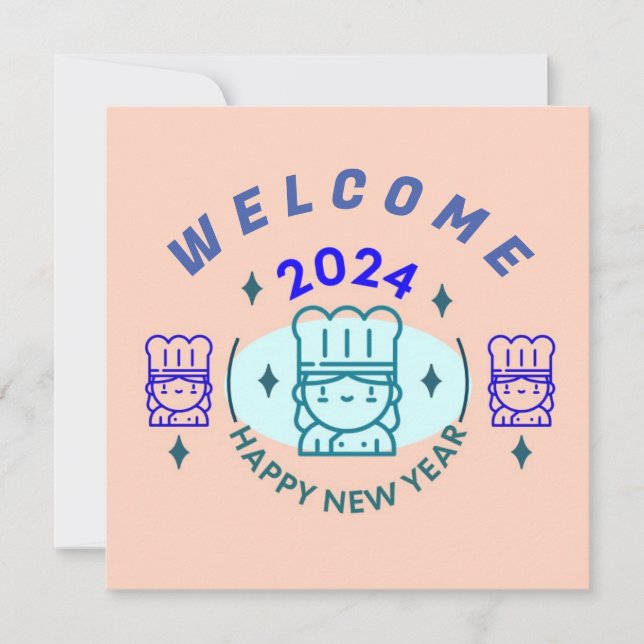 2024 NY ÅR CHRISTMAS HÄLSNING JULKORT (Framsida)