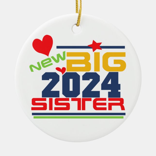 2024 Ny storsister-Ornament Julgransprydnad Keramik (Framsidan)