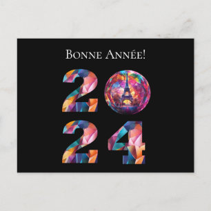 2024 Nyårsafton-Paris, Frankrike-Eiffel Torn- Helg Vykort