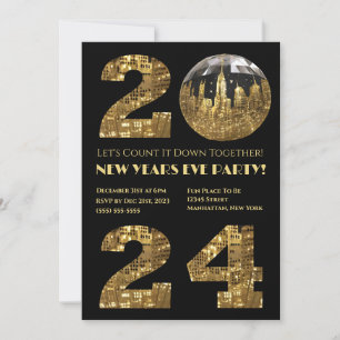 2024 Nyårsafton Party-Boll-NYC- Inbjudningar