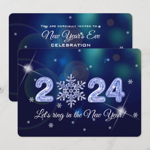 2024 Nyårsafton Party Snowflake Inbjudningar