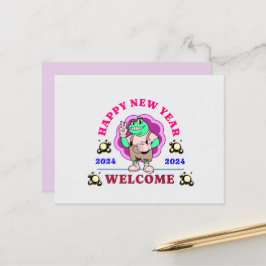 2024 NYÅRSHÄLSNING ÖNSKAN VYKORT