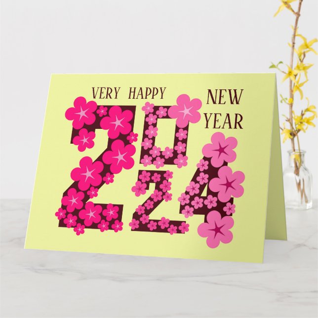 2024 NYÅRSTILLTAL TILL VEM SOM HELST KORT (Gul blomma)