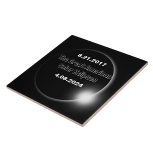 2024 och 2017 Dubbla Dated Solar Eclipse Ceramic T Kakelplatta