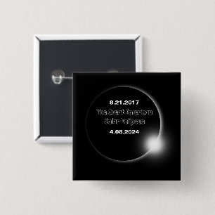 2024 och 2017 Dubbla Dated Solar Eclipse Knapp