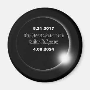 2024 och 2017 Dubbla Dated Solar Eclipse Magnet