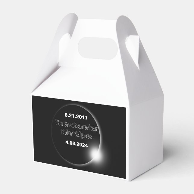 2024 och 2017 Dubbla Dated Solar Eclipse Presentaskar (Framsidan Sidan)