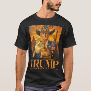 2024 och katt Western Cowboy Patriotic 4:e juli T Shirt