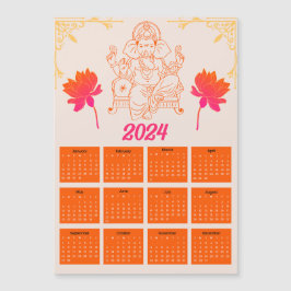 2024-Orangens kalender - Lord Ganpati Magnetic Car