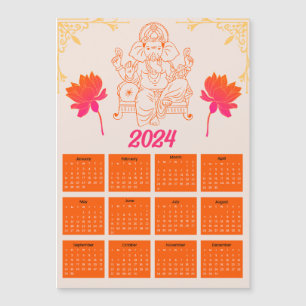 2024-Orangens kalender - Lord Ganpati Magnetic Car
