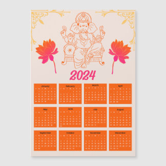 2024-Orangens kalender - Lord Ganpati Magnetic Car