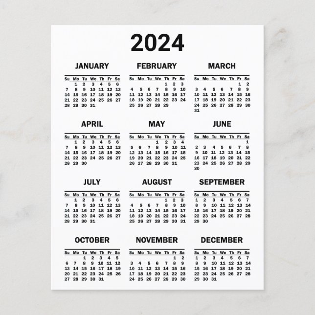 2024 Översiktskalender Pappersark (Framsida)