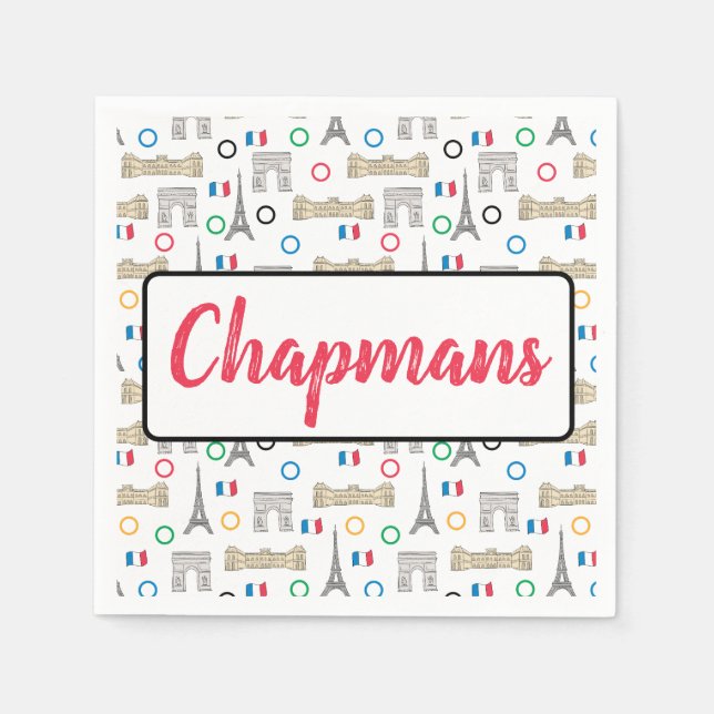 2024 Paris France Games Sommar personaliserad Pappersservett (Framsidan)