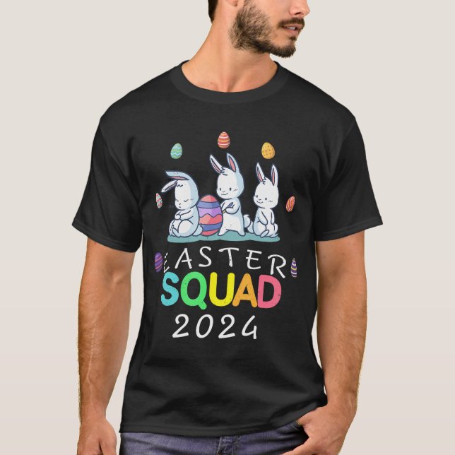 2024 Påsk Squad Family Matching Bunny Egg Hunt G T Shirt (Framsida)