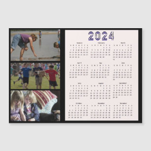 2024 Personlig 3 Family Photo Collage Calendar