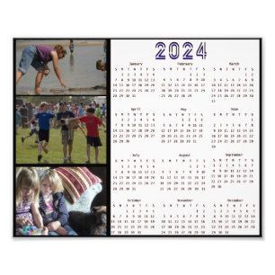 2024-Personligens familjekalender för fotokollage Fototryck