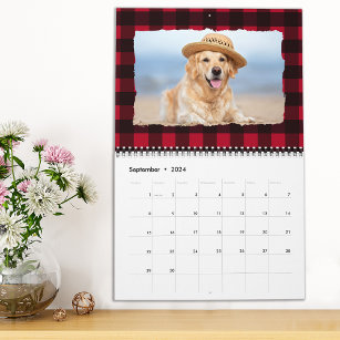 2024-Personligens Hund Pet Photos Red Buffalo Play Kalender
