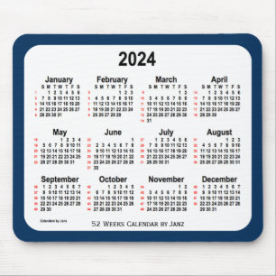 2024 Polisbox Blue 52 veckor Kalender från Janz Musmatta