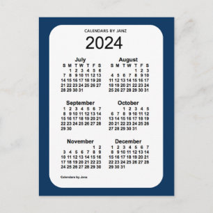 2024 Polisbox Blue 6 Month Mini Calendar av Janz Vykort