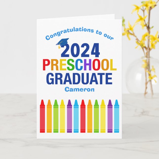 2024 Preschool Anpassningsbar Cute Crayon Kort (Gul blomma)