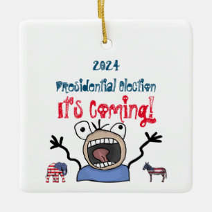 2024: Presidentval, det kommer! Julgransprydnad Keramik