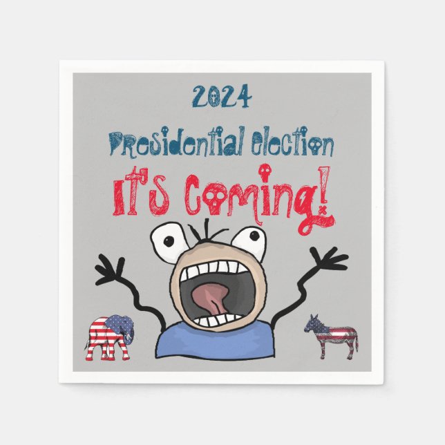 2024: Presidentval, det kommer! Pappersservett (Framsidan)
