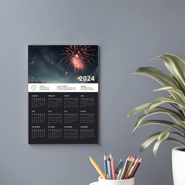 2024 Promotion Company Logotyp Magnetic Calendar C Magnetisk Inbjudningskort (Home Office Calendar)