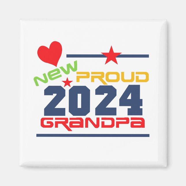 2024 Proud New Grandpa Magnet (Framsidan)