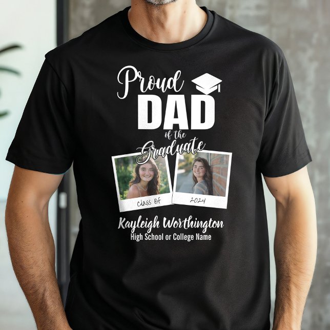2024 Proud Pappa i Student Anpassningsbar Foto T Shirt (Skapare uppladdad)