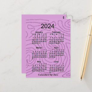 2024 Purple Maze 6 månaders mini-kalender av Janz Vykort