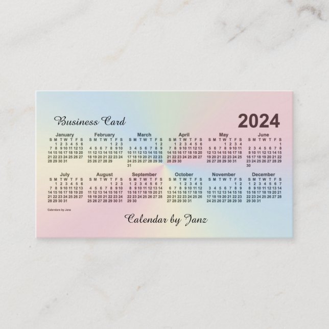 2024 Rainbow Cloud Calendar av Janz Visitkort (Framsida)