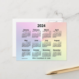 2024 Rainbow Cloud Mini Kalender av Janz Vykort