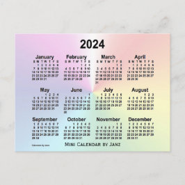 2024 Rainbow Cloud Mini Kalender av Janz Vykort