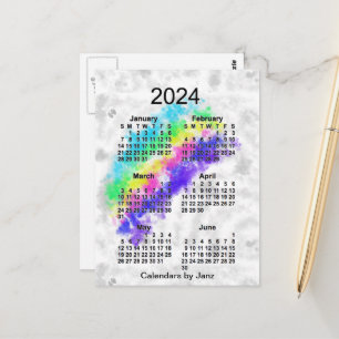 2024 Rainbows End 6 Månaders Mini Kalender av Janz Vykort