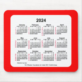 2024 Red 52 Weeks ISO Calendar av Janz Two Tone Musmatta